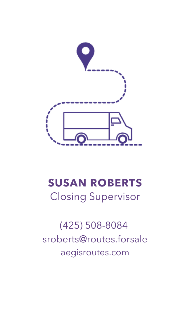 Business Card for Aegis FedEx Route Consultants Closing Supervisor